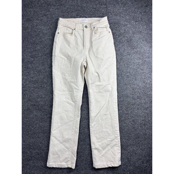 La Ligne High Rise Straight Jeans Womens 26 White Stretch Denim 26x28 Casual